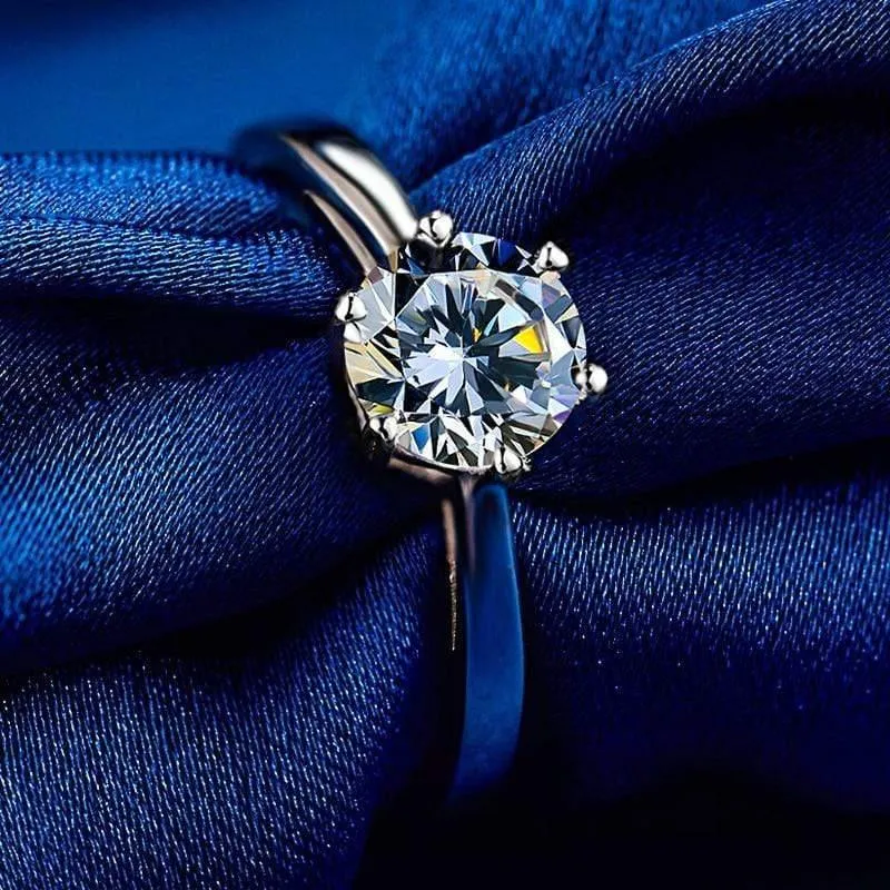 Einstellbare Ring Lab Diamant Ehering Ring echte 925 Sterling Silber Verlobungsringe für Frauen