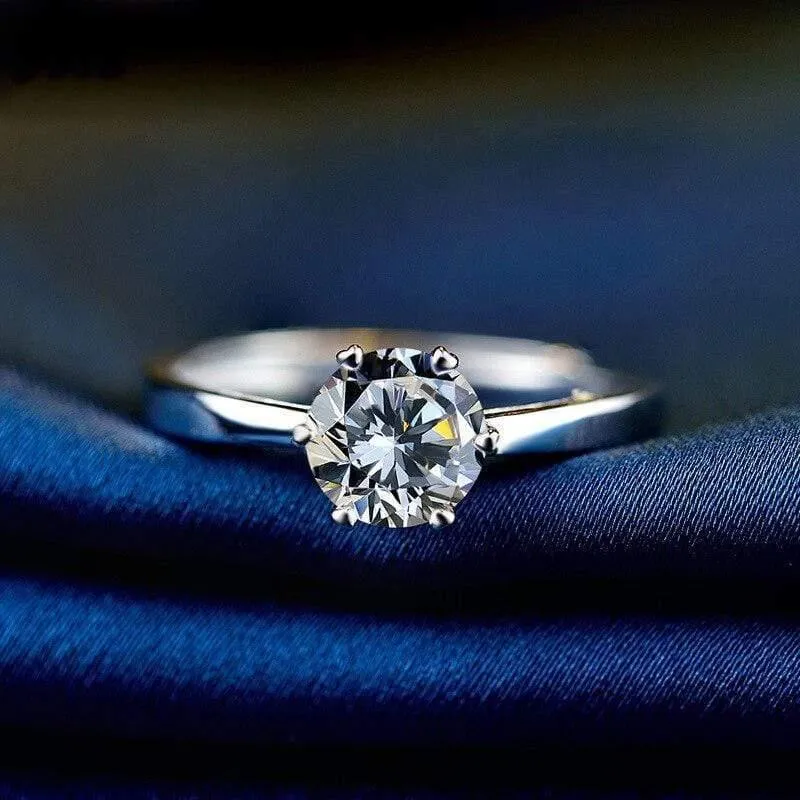 Einstellbare Ring Lab Diamant Ehering Ring echte 925 Sterling Silber Verlobungsringe für Frauen
