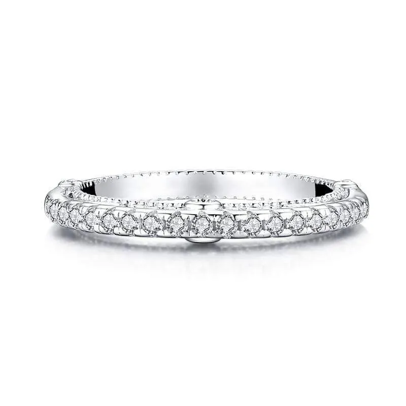 925 Sterling Silber Band Ringe Frauen Engagement Simulierte Diamant Prinzessin Hochzeit Silber Braut Ringe Schmuck