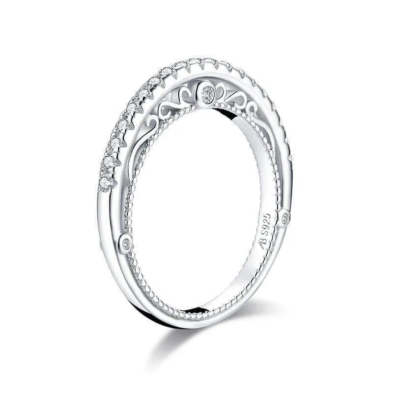 925 Sterling Silber Band Ringe Frauen Engagement Simulierte Diamant Prinzessin Hochzeit Silber Braut Ringe Schmuck