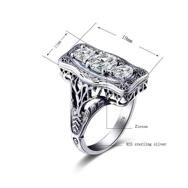 925 Sterling Silber Ring Runde Simulieren Diamant Hochzeit Schmuck Ringe Engagement Für Frauen
