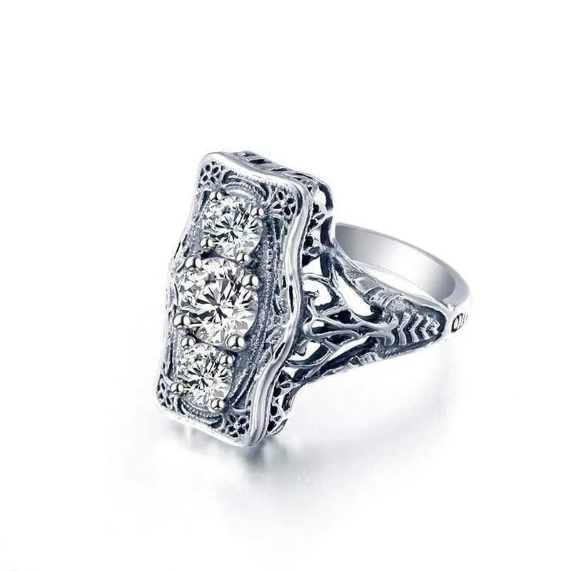 925 Sterling Silber Ring Runde Simulieren Diamant Hochzeit Schmuck Ringe Engagement Für Frauen