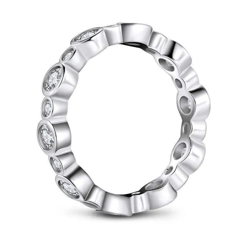 925 Sterling Silber Volle Ewigkeit Frauen Verlobungsring Simulierter Diamant Prinzessin Hochzeit Silber Ringe Schmuck