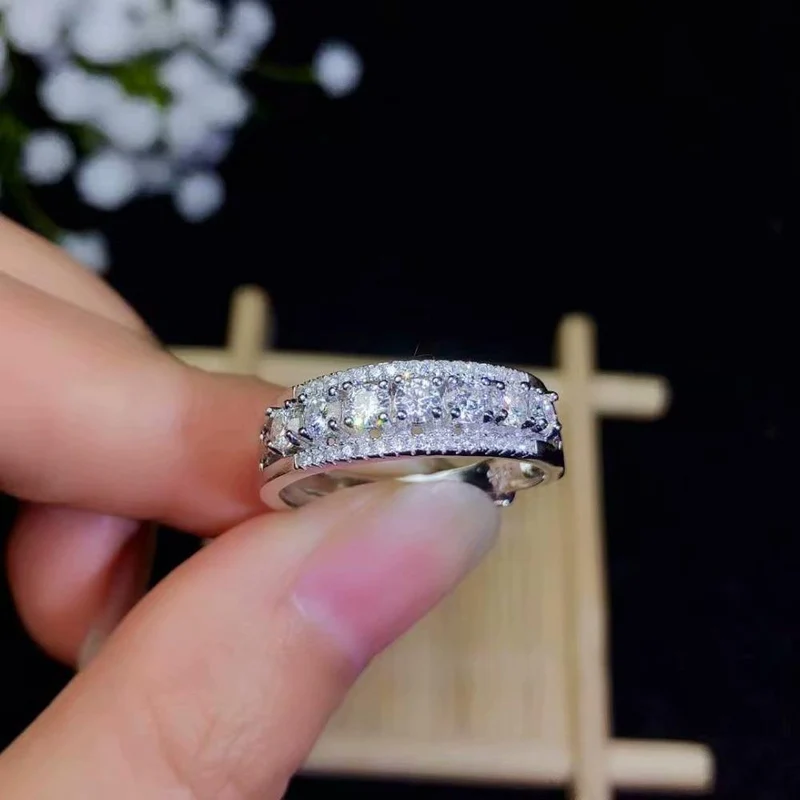 Wunderschöner Gewindering, 925 Sterling Silver Diamond Ring. Modeschmuck,