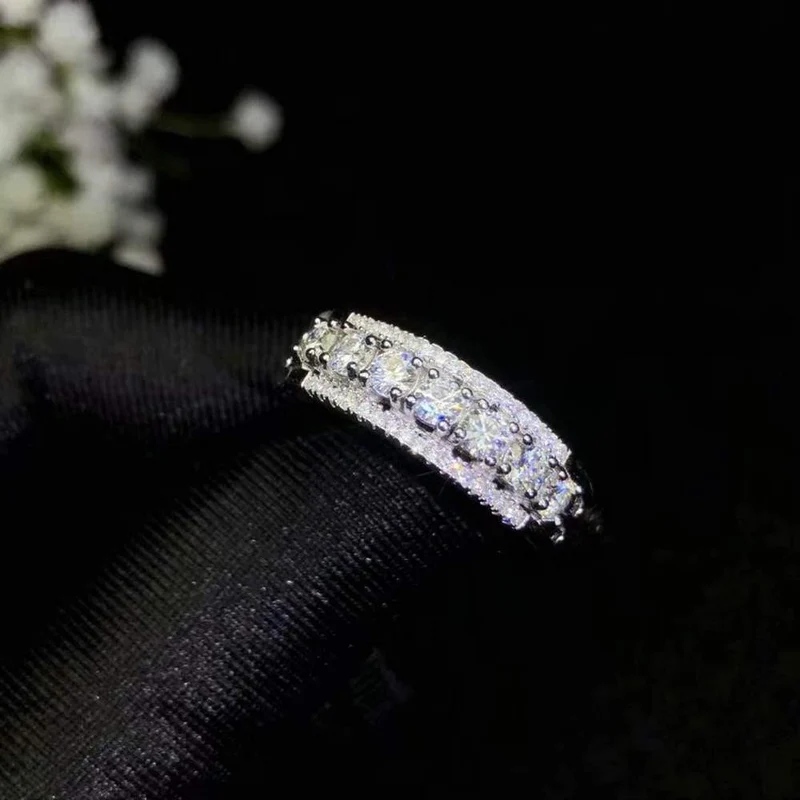 Wunderschöner Gewindering, 925 Sterling Silver Diamond Ring. Modeschmuck,