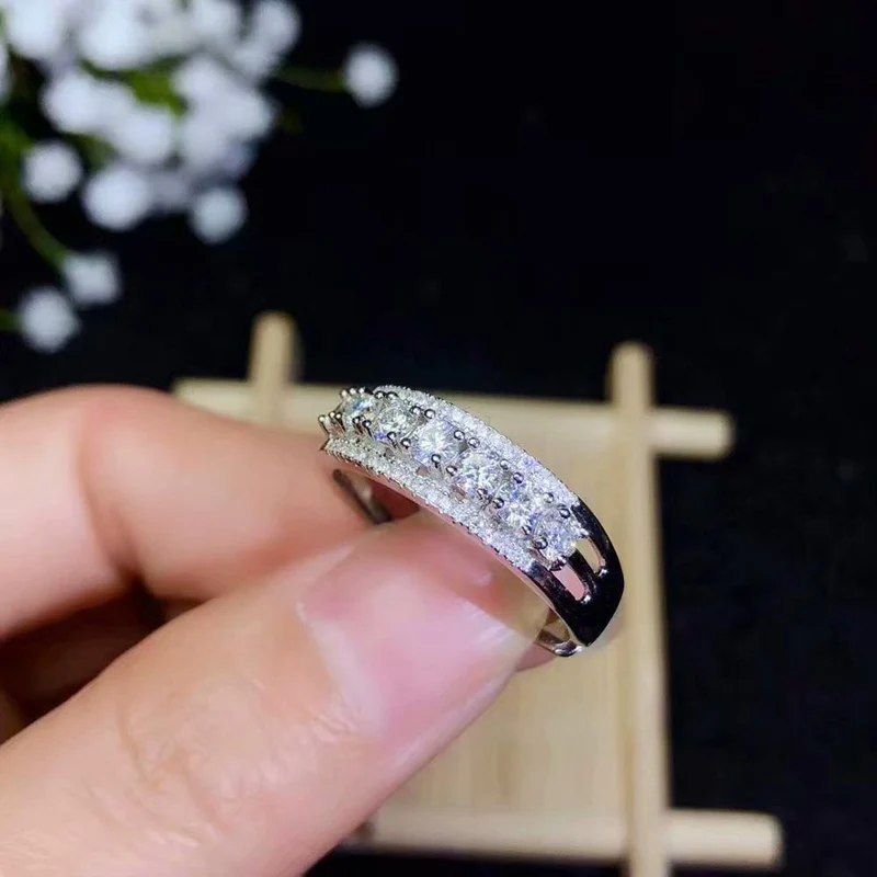 Wunderschöner Gewindering, 925 Sterling Silver Diamond Ring. Modeschmuck,