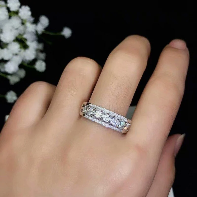 Wunderschöner Gewindering, 925 Sterling Silver Diamond Ring. Modeschmuck,