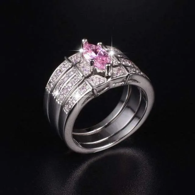 925 Silber Schwarzgold Edelstein Ringe Finger Lady Marquise Cut weißer Diamant cz Cocktailringe Hochzeit Braut Schmuck für Frauen