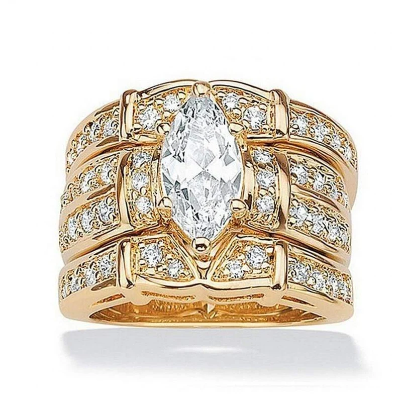 925 Sterling Silber Edelstein Ringe Finger Lady Marquise Cut Simulierter Diamant Cocktailringe Hochzeit Braut Schmuck für Frauen