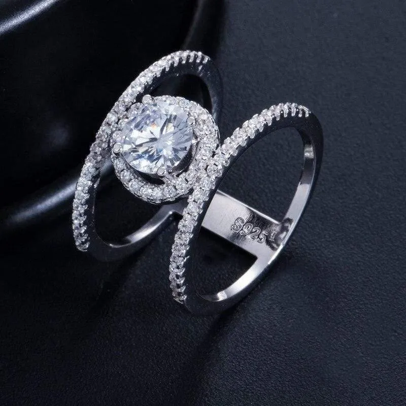 925 Massiv Sterling Silber Erstellt Moissanite Edelstein Hochzeit Engagement Diamanten Frauen Ring Edlen Schmuck Großhandel