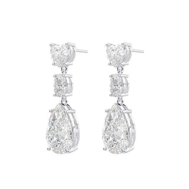 925 Sterling Silber erstellt Moissanite Saphir Citrin Edelstein Diamanten Drop Ohrringe Schmuck Großhandel