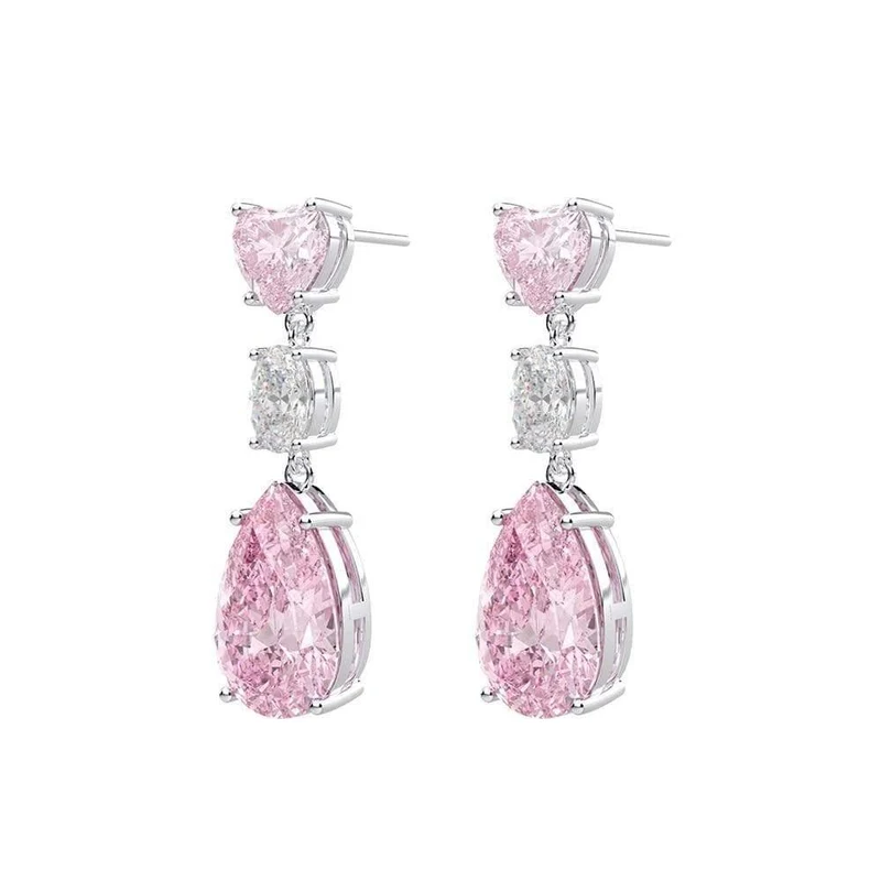 925 Sterling Silber erstellt Moissanite Saphir Citrin Edelstein Diamanten Drop Ohrringe Schmuck Großhandel