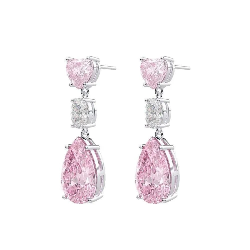 925 Sterling Silber erstellt Moissanite Saphir Citrin Edelstein Diamanten Drop Ohrringe Schmuck Großhandel
