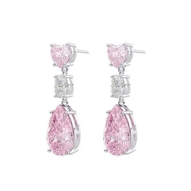 925 Sterling Silber erstellt Moissanite Saphir Citrin Edelstein Diamanten Drop Ohrringe Schmuck Großhandel