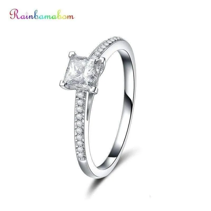 925 Solid Sterling Silver Erstellt Moissanite Edelstein Hochzeit Engagement Diamanten Ring Edlen Schmuck Geschenke Großhandel