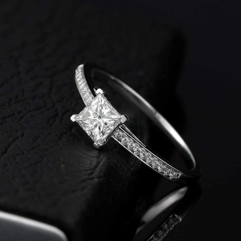 925 Solid Sterling Silver Erstellt Moissanite Edelstein Hochzeit Engagement Diamanten Ring Edlen Schmuck Geschenke Großhandel