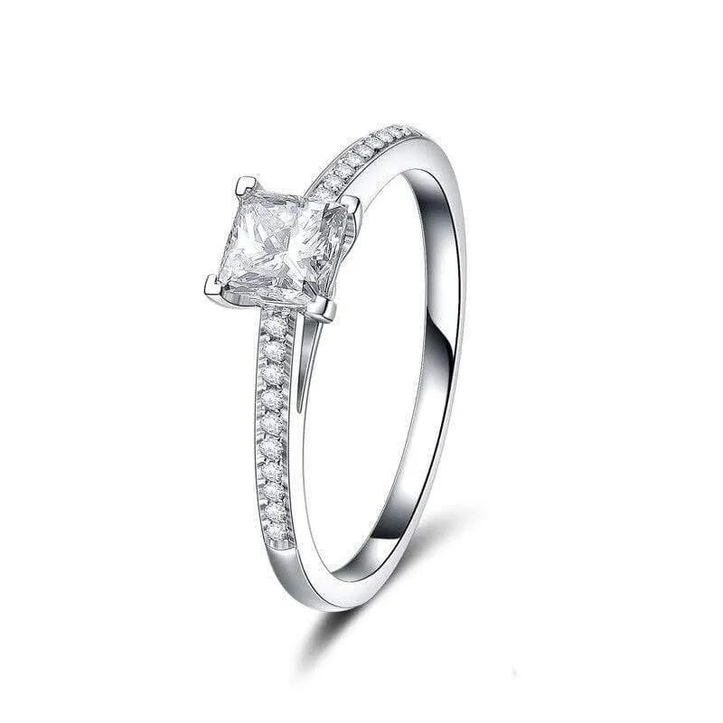 925 Solid Sterling Silver Erstellt Moissanite Edelstein Hochzeit Engagement Diamanten Ring Edlen Schmuck Geschenke Großhandel
