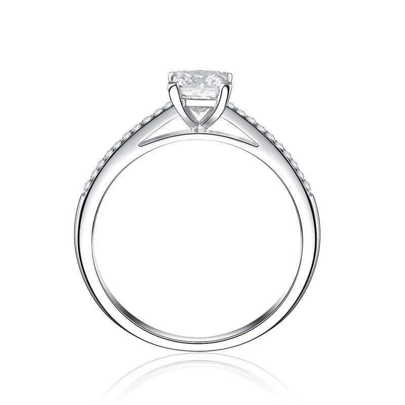 925 Solid Sterling Silver Erstellt Moissanite Edelstein Hochzeit Engagement Diamanten Ring Edlen Schmuck Geschenke Großhandel