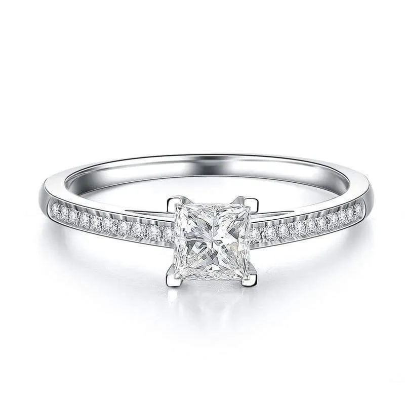 925 Solid Sterling Silver Erstellt Moissanite Edelstein Hochzeit Engagement Diamanten Ring Edlen Schmuck Geschenke Großhandel