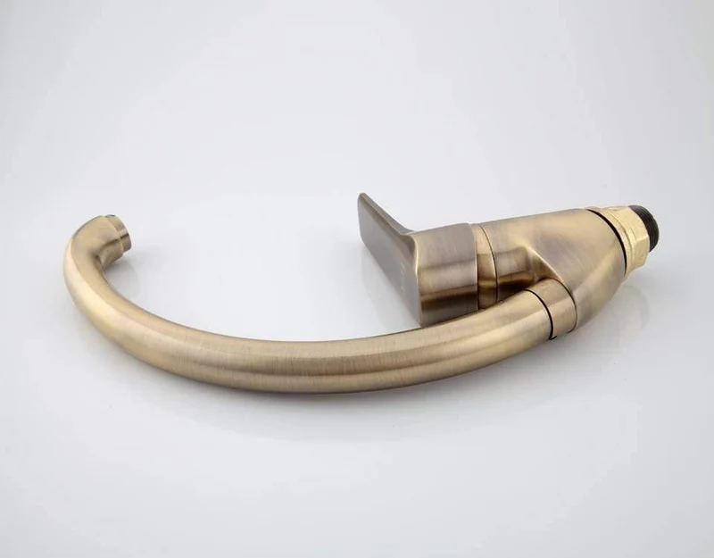 Antiker Stil Bronze-Finish Massivem Messing Schwenkauslauf Küchenarmatur Einhebelmischer Deck montiert F4130-4