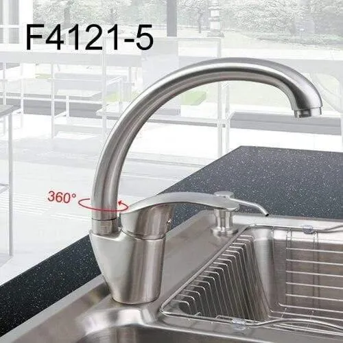 Nickel gebürstet Küchenarmatur Spüle Mischbatterie Schwenkauslauf Zwei Farben F4121 & F4121-5