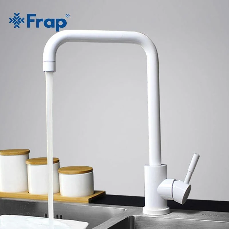 Küchenarmatur 360 Rotate White Mixer Wasserhahn für Küche 304 Edelstahl Hot & Cold Deck Mounted Crane für Sink Y40083