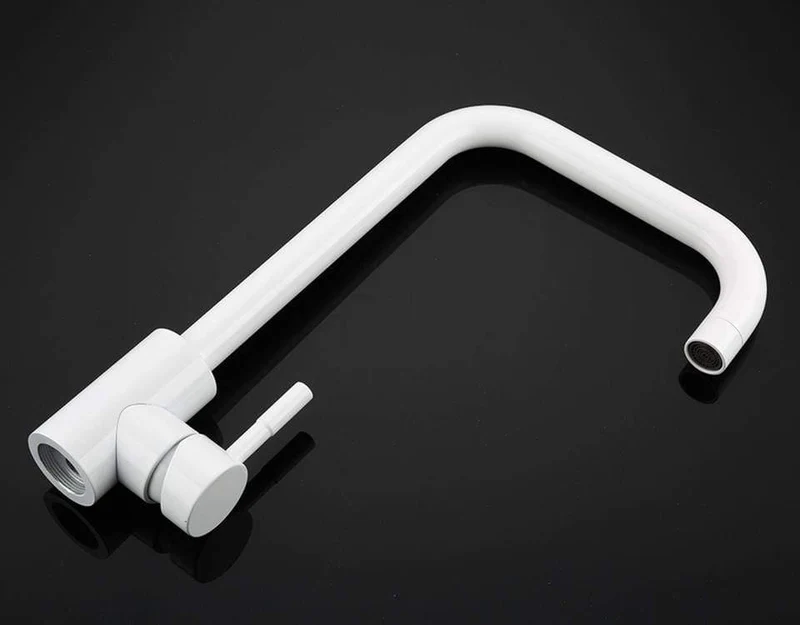 Küchenarmatur 360 Rotate White Mixer Wasserhahn für Küche 304 Edelstahl Hot & Cold Deck Mounted Crane für Sink Y40083