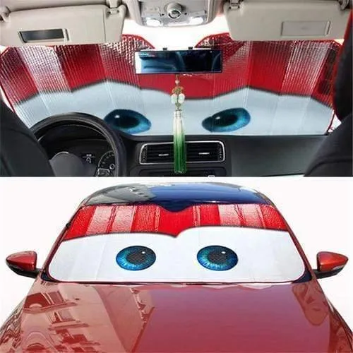 130x70CM Cartoon Auto Visier Auto Sonnenschutzfolien Augen Auto Frontscheibe Windschutzscheibe Visier Universal Car Cover Car-Styling