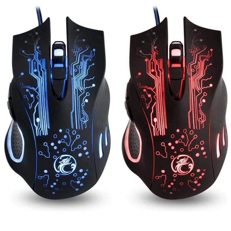 Gaming Headset Stereo Bass-Kopfhörer mit Mikrofon LED-Licht für PS4 Xbox One PC + 5000DPI