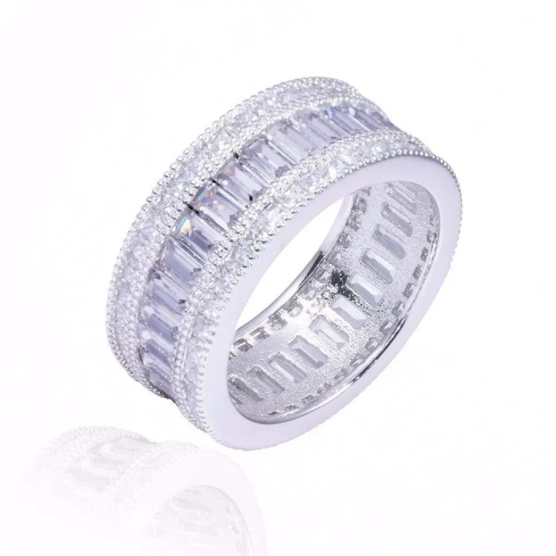 Ring aus 925er-Sterlingsilber mit Edelsteinen, leuchtender quadratischer, vollständig simulierter Diamantring für den Finger als Geschenk für Frauen