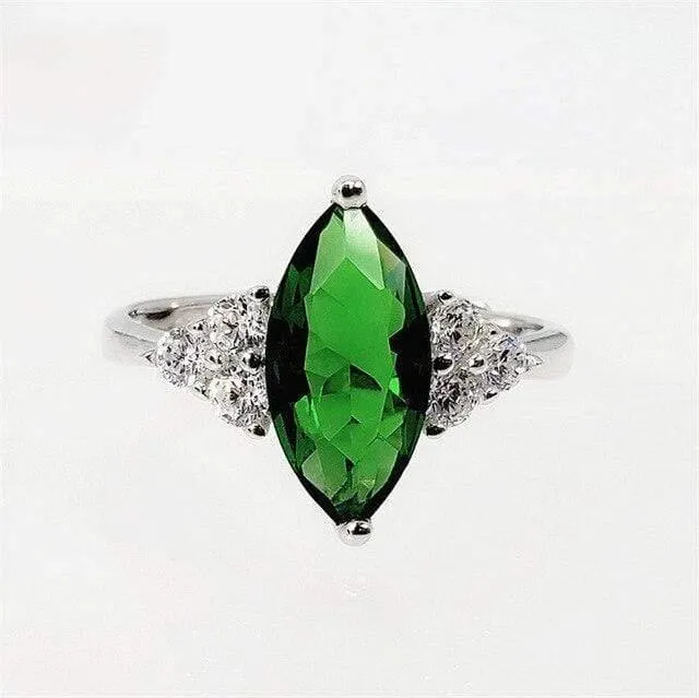 925 Sterling Silber Luxus Diamant Ring Frauen S925 Echt Reines Silber Smaragd Rubin Edelstein Offene Ringe