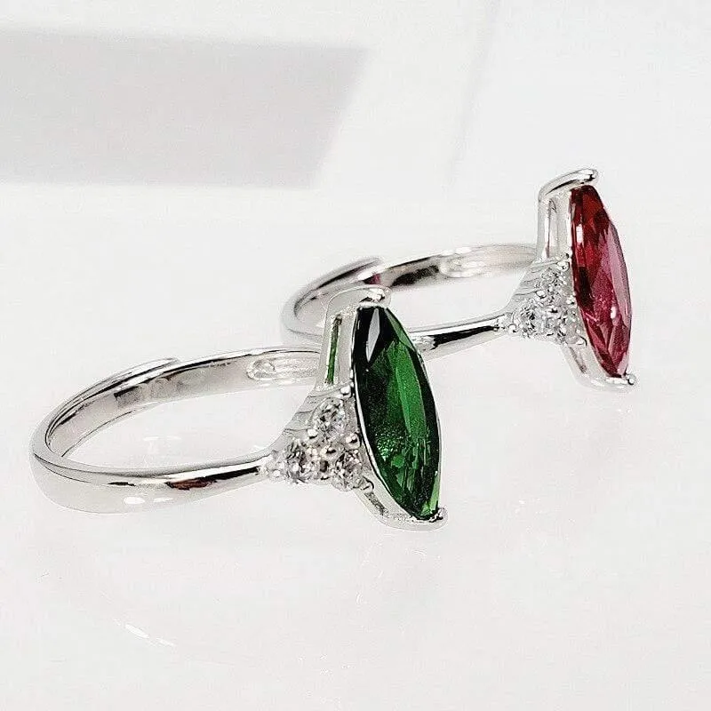 925 Sterling Silber Luxus Diamant Ring Frauen S925 Echt Reines Silber Smaragd Rubin Edelstein Offene Ringe