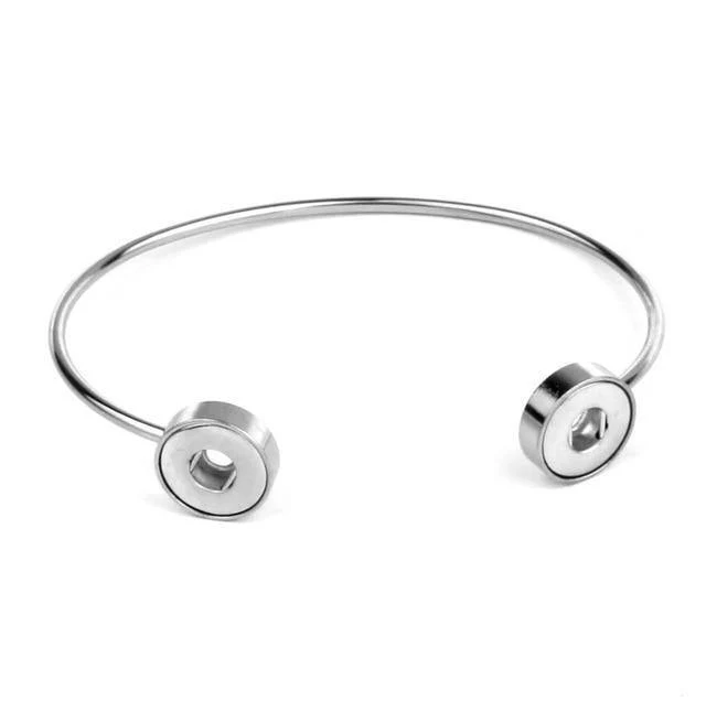 Snap Armband Fit 12mm Druckknopf Schmuck Echt Edelstahl Manschette Armband Unisex DIY Schmuck Geschenke ZE260