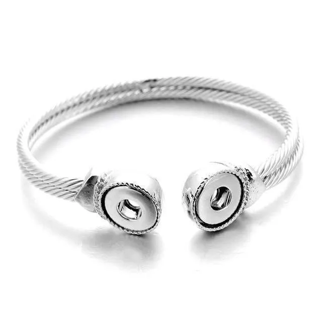 Snap Armband Fit 12mm Druckknopf Schmuck Echt Edelstahl Manschette Armband Unisex DIY Schmuck Geschenke ZE260