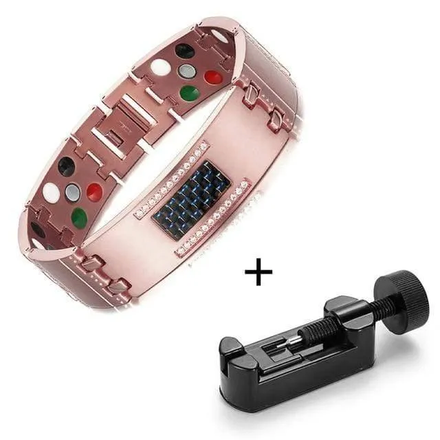 Mode Exquisite Kristall Magnetische Titan Armbänder Armreifen für Männer Germanium Turmalin Männliche Gesundheit Armband