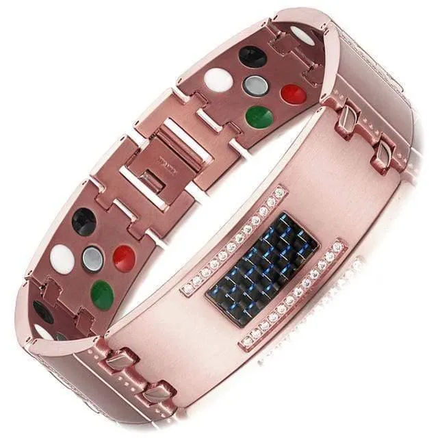 Mode Exquisite Kristall Magnetische Titan Armbänder Armreifen für Männer Germanium Turmalin Männliche Gesundheit Armband