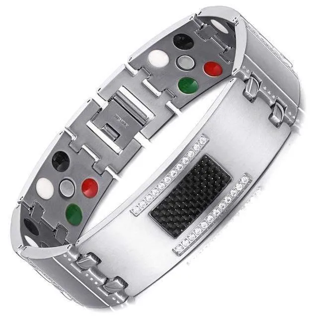 Mode Exquisite Kristall Magnetische Titan Armbänder Armreifen für Männer Germanium Turmalin Männliche Gesundheit Armband