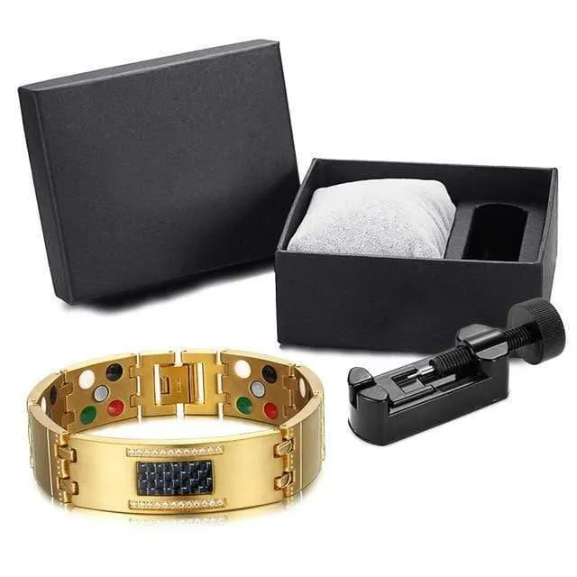 Mode Exquisite Kristall Magnetische Titan Armbänder Armreifen für Männer Germanium Turmalin Männliche Gesundheit Armband