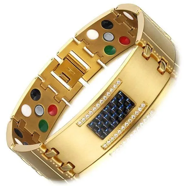 Mode Exquisite Kristall Magnetische Titan Armbänder Armreifen für Männer Germanium Turmalin Männliche Gesundheit Armband