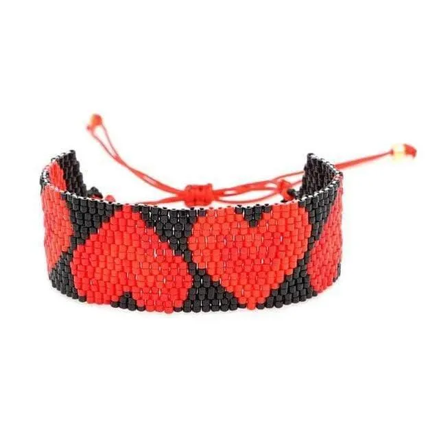 Stern Charm Quaste Schmuck Miyuki Armband für Frauen Delica Perle mit Rotem Herz Pulseras Männer moda mujer