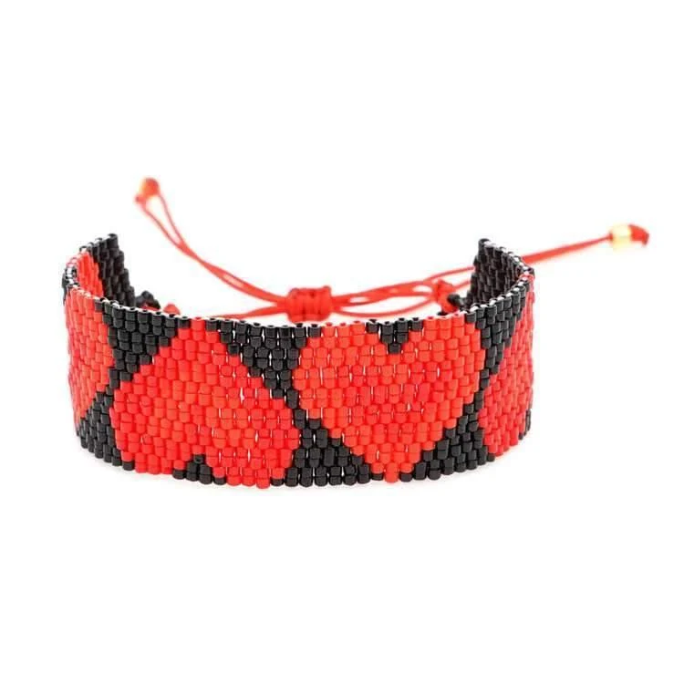 Stern Charm Quaste Schmuck Miyuki Armband für Frauen Delica Perle mit Rotem Herz Pulseras Männer moda mujer