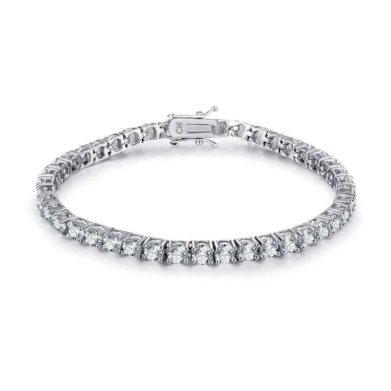 Mädchen weiße Farbe 3.0mm Kubikzironia Tennis Armband für Frauen 7.5 Zoll 3 Optionen Charme Silber Farbe Armband Geschenk