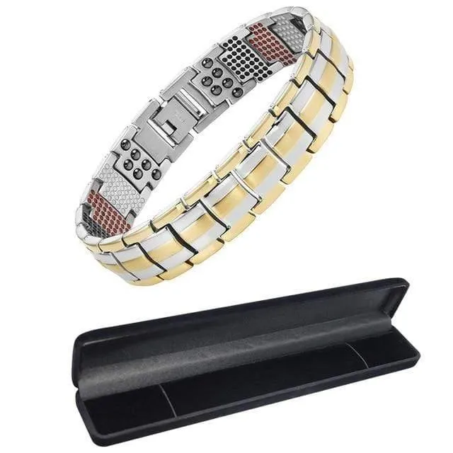 Men's Health Magnetisches Armband für Männer Versilberter Reintitan-Armreif Magnetic Ion Germanium Far Infar Red Bracelets