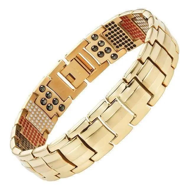 Men's Health Magnetisches Armband für Männer Versilberter Reintitan-Armreif Magnetic Ion Germanium Far Infar Red Bracelets