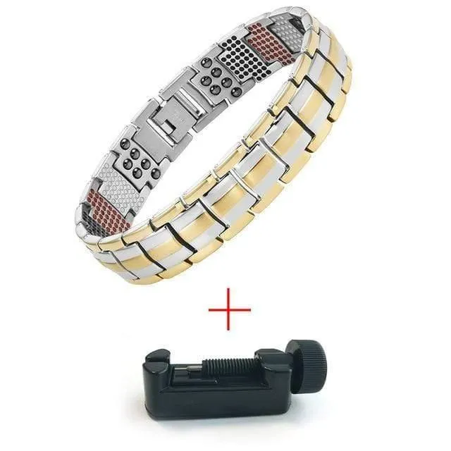 Men's Health Magnetisches Armband für Männer Versilberter Reintitan-Armreif Magnetic Ion Germanium Far Infar Red Bracelets
