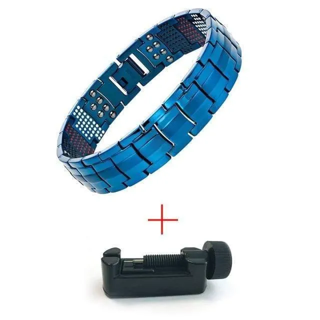 Men's Health Magnetisches Armband für Männer Versilberter Reintitan-Armreif Magnetic Ion Germanium Far Infar Red Bracelets