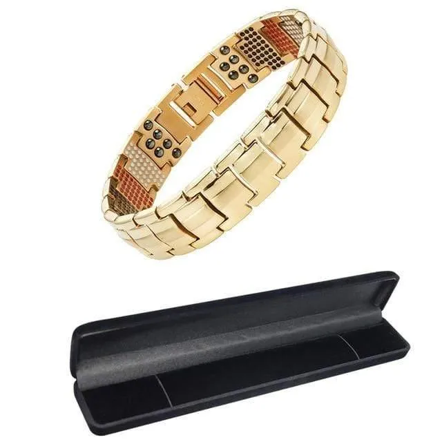 Men's Health Magnetisches Armband für Männer Versilberter Reintitan-Armreif Magnetic Ion Germanium Far Infar Red Bracelets