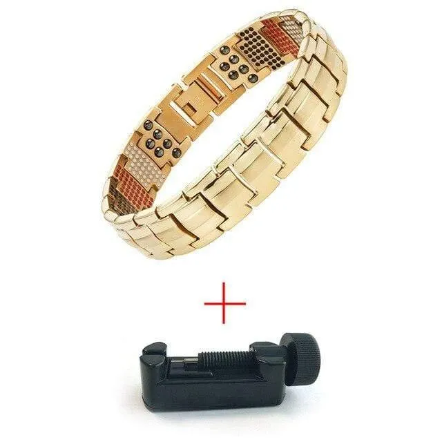 Men's Health Magnetisches Armband für Männer Versilberter Reintitan-Armreif Magnetic Ion Germanium Far Infar Red Bracelets