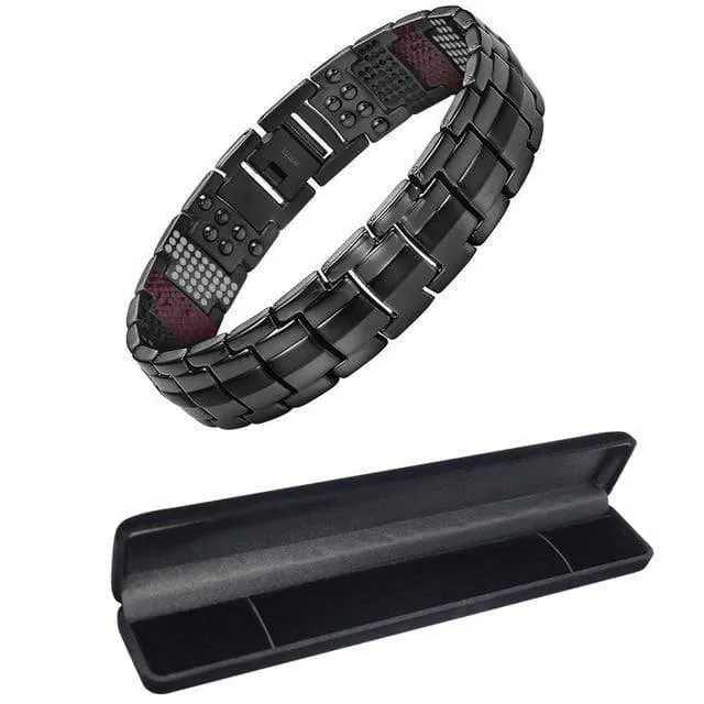 Men's Health Magnetisches Armband für Männer Versilberter Reintitan-Armreif Magnetic Ion Germanium Far Infar Red Bracelets