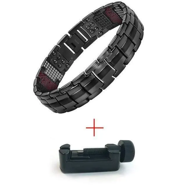 Men's Health Magnetisches Armband für Männer Versilberter Reintitan-Armreif Magnetic Ion Germanium Far Infar Red Bracelets